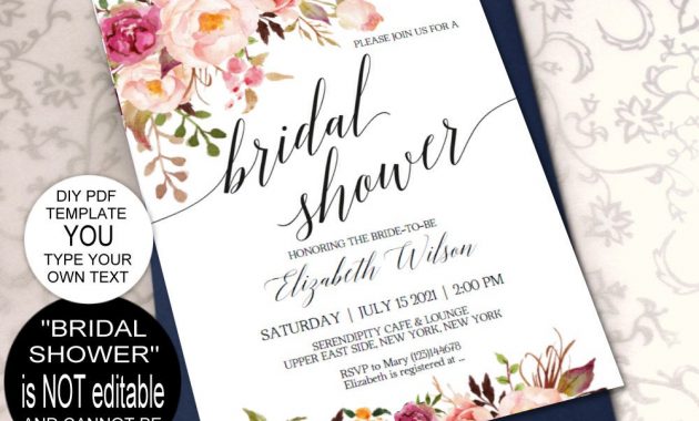 Bridal Shower Invitation Template Bridal Shower Invite Etsy intended for proportions 1000 X 939