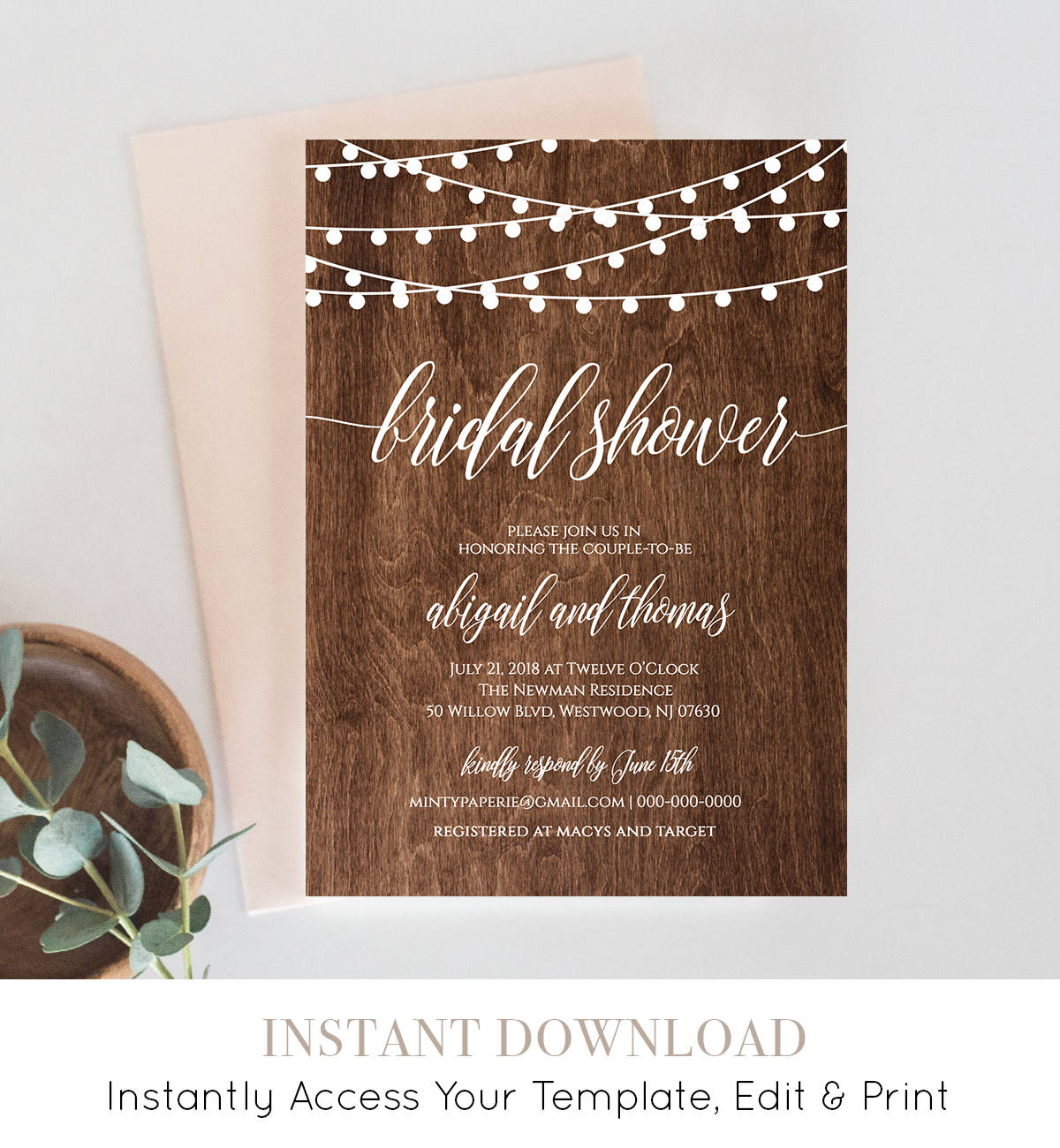 Bridal Shower Invitation Template Printable Rustic Wedding Shower with regard to proportions 1200 X 1300