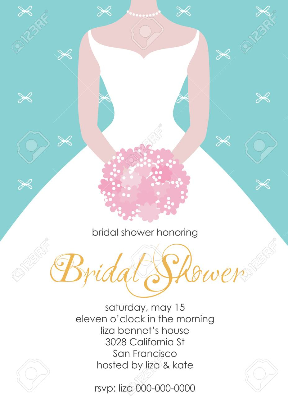 Bridal Shower Invitation Template Wedding Fashion Vector with measurements 928 X 1300