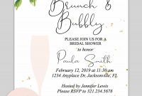 Bridal Shower Printable Invitation Floral Bubbly Invitations in size 900 X 1350