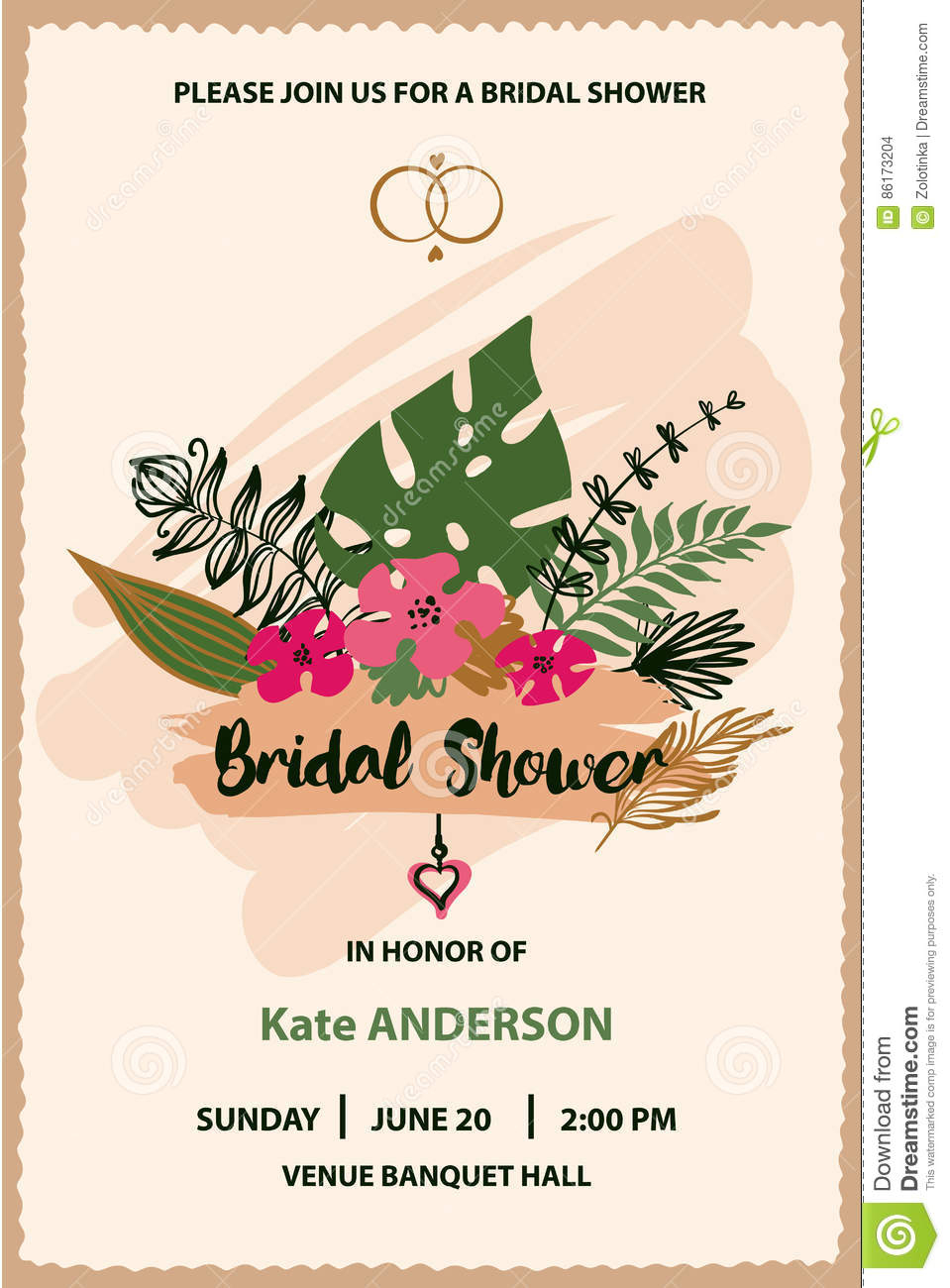 Bridal Shower Template Invitation With Text Please Join Stock inside sizing 959 X 1300