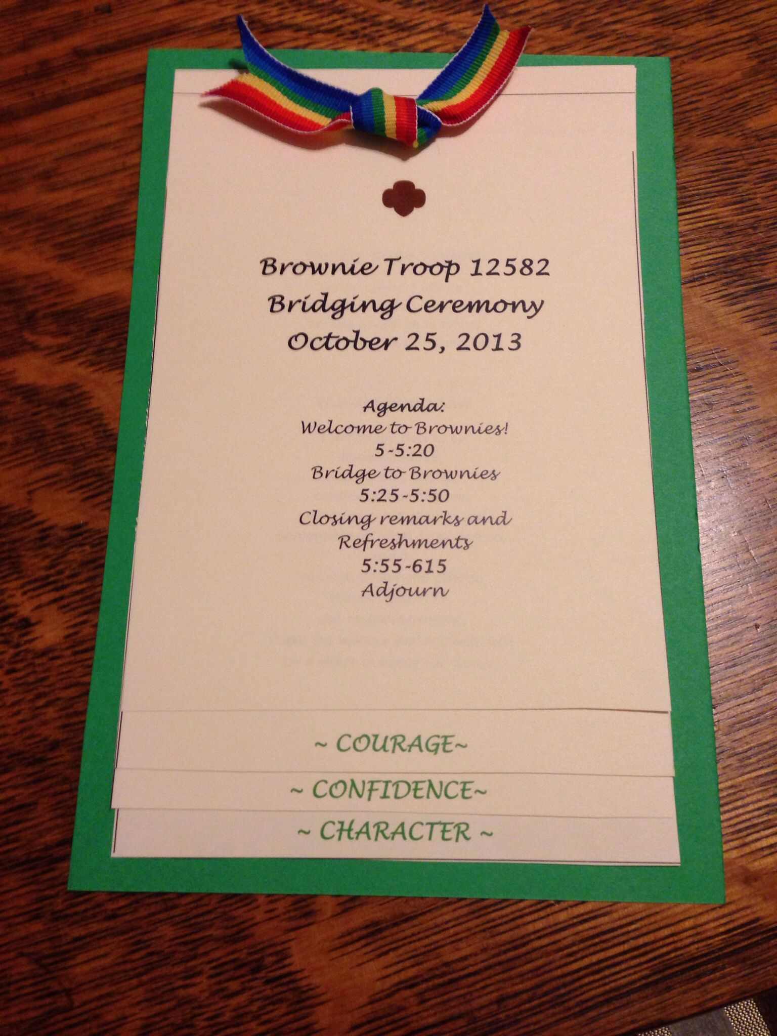 Brownie Bridging Ceremony Stacked Program Each Page With Girl Scout in measurements 1536 X 2048