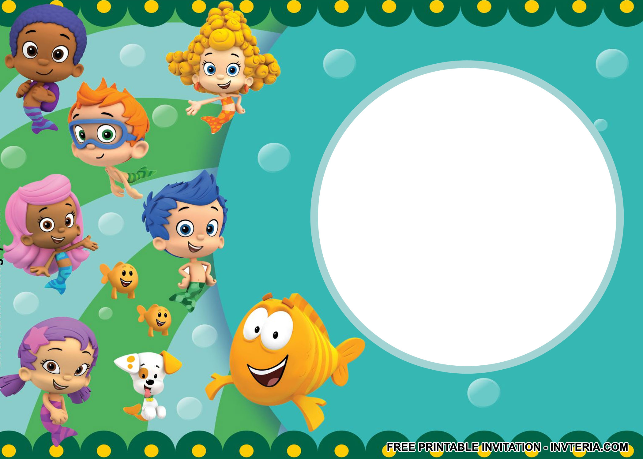 Bubble Guppies Birthday Invitations Online 1st High Quality Free throughout sizing 2100 X 1500