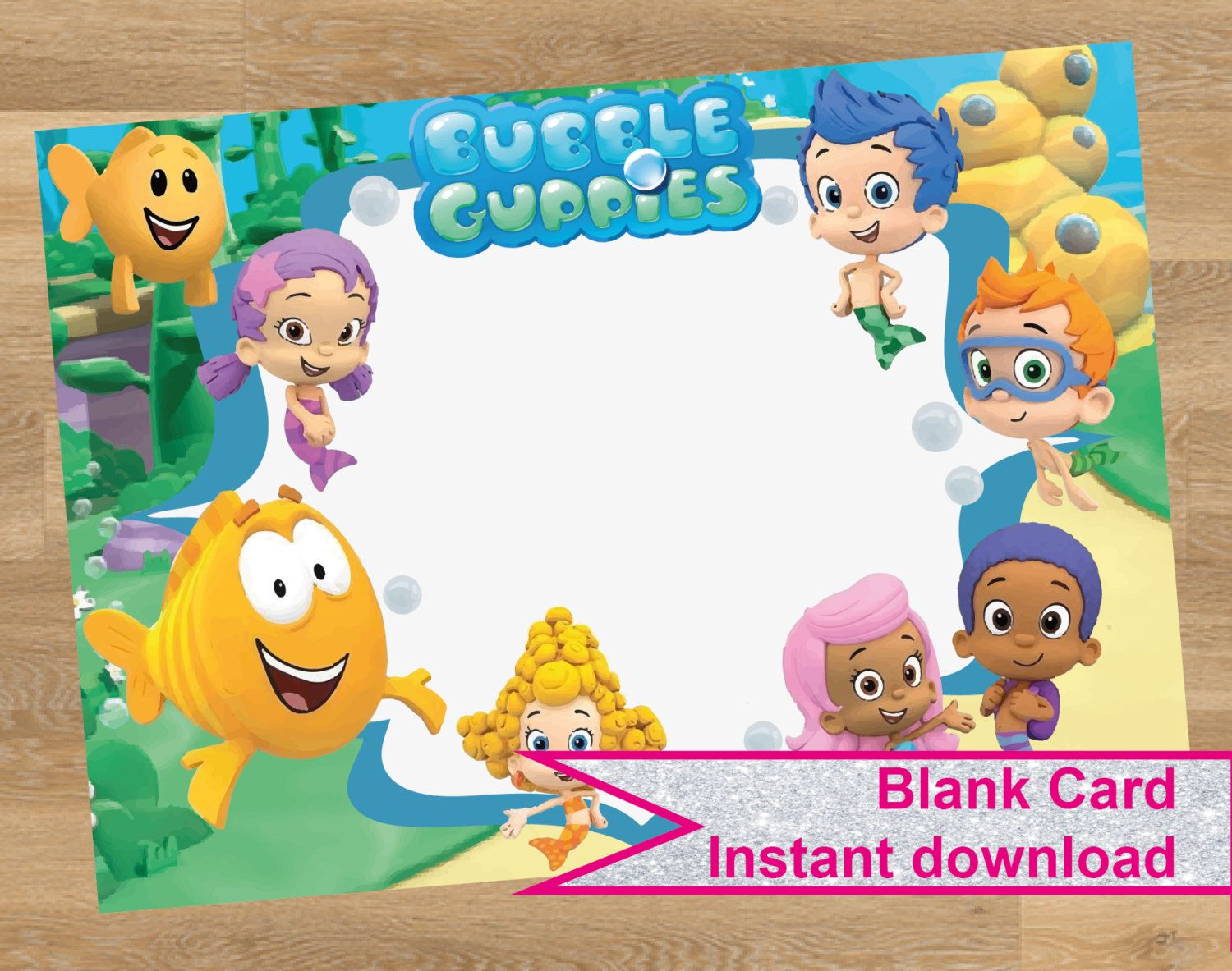 Bubble Guppies Invitation Bubble Guppies Card Birthday Invitation pertaining to sizing 1500 X 1183