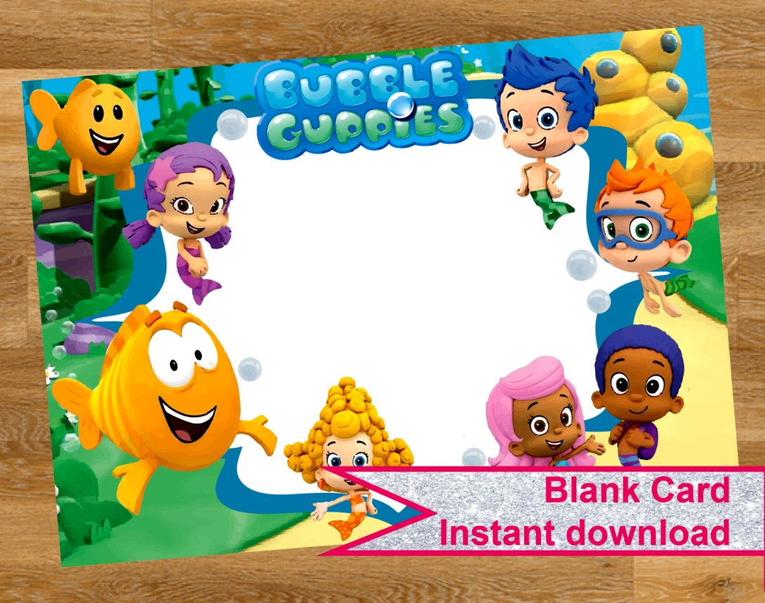 Bubble Guppies Invitation Template Boys Birthday Templates for proportions 1090 X 860