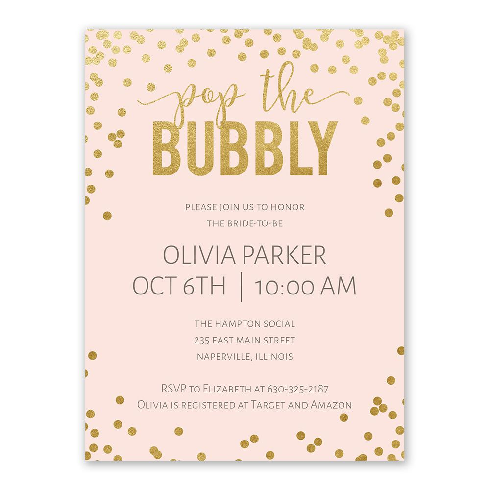 Bubbly Bridal Shower Invitation Anns Bridal Bargains throughout dimensions 1000 X 1000