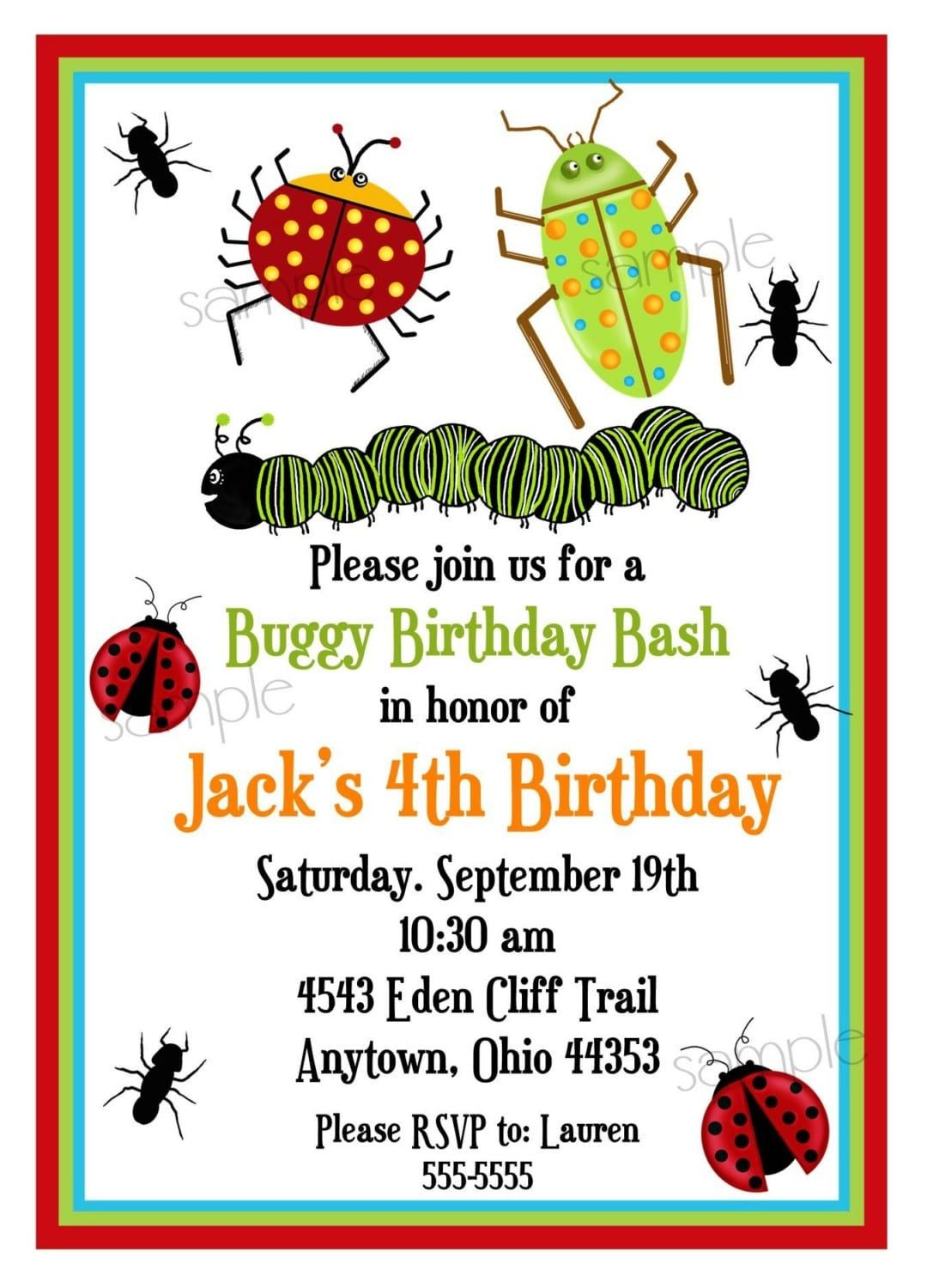 Bug Party Invitation Template Sweet Party In 2019 Invitations inside size 1080 X 1500