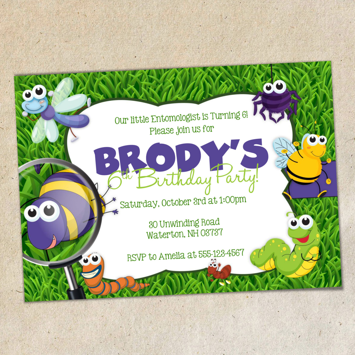 Bugs Party Invitation Template Insects Bug Party Invite Etsy with regard to sizing 1500 X 1500