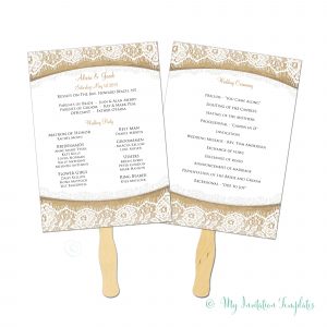 Burlap And Lace Rustic Wedding Program Fan Template Instant throughout proportions 2000 X 2000