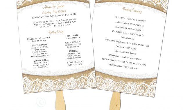 Burlap And Lace Rustic Wedding Program Fan Template Instant throughout proportions 2000 X 2000