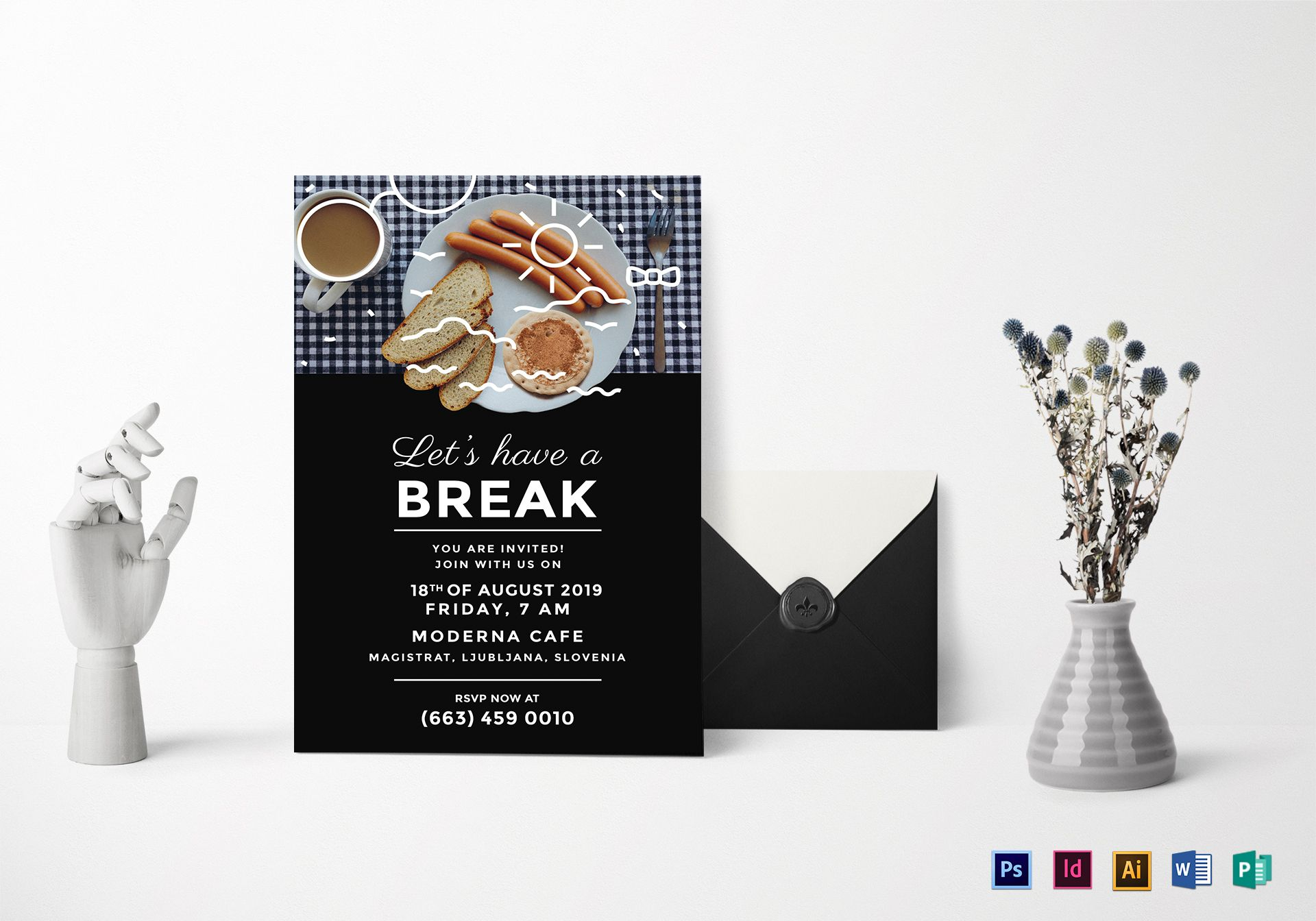 Business Breakfast Invitation Design Template In Psd Word for size 1920 X 1344