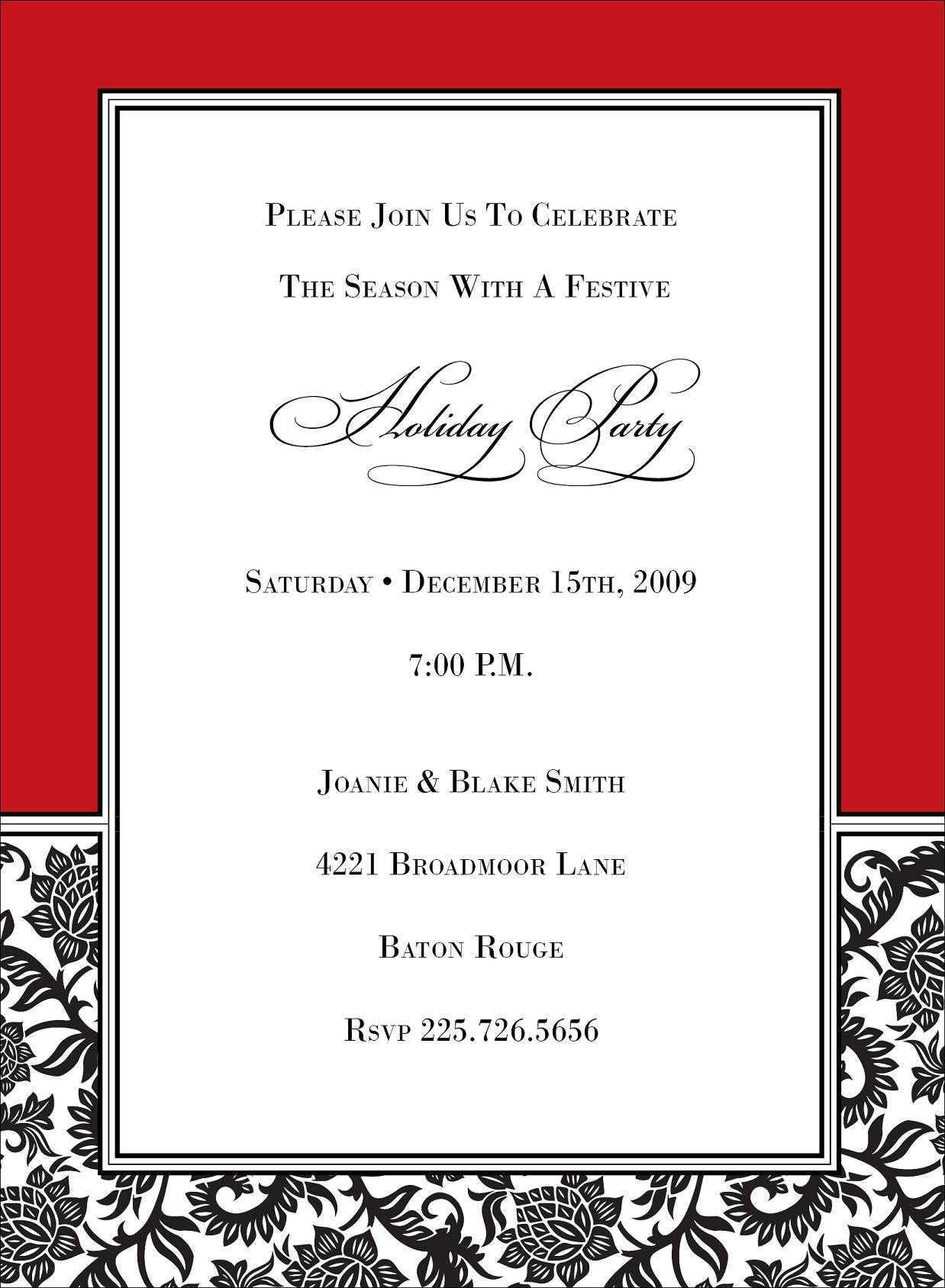 Business Party Invitation Templates Party Invitation Collection intended for dimensions 1238 X 1688