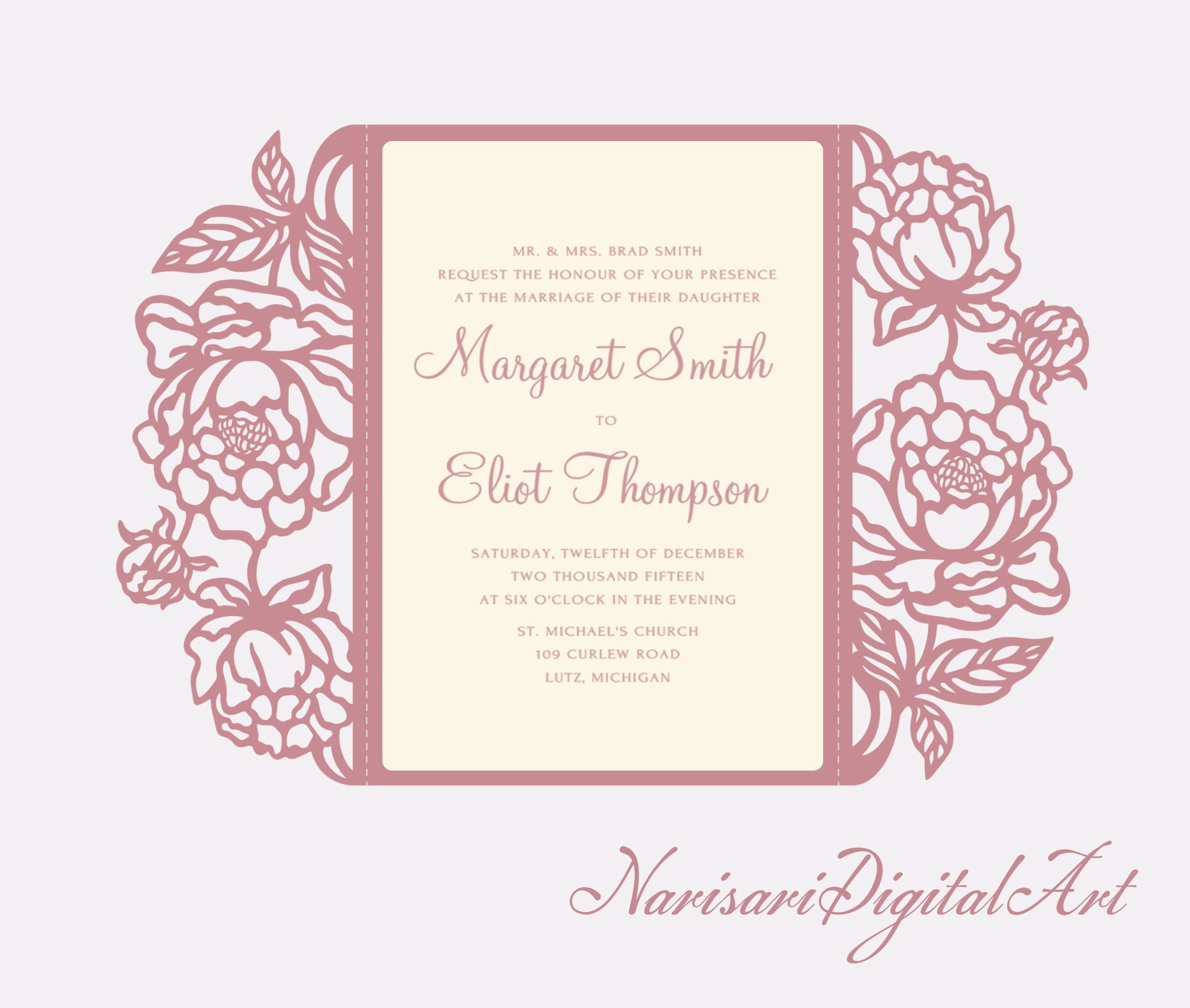 Butterfly Wedding Invitations Templates Valid Peonies Cut Wedding with regard to sizing 2446 X 2072