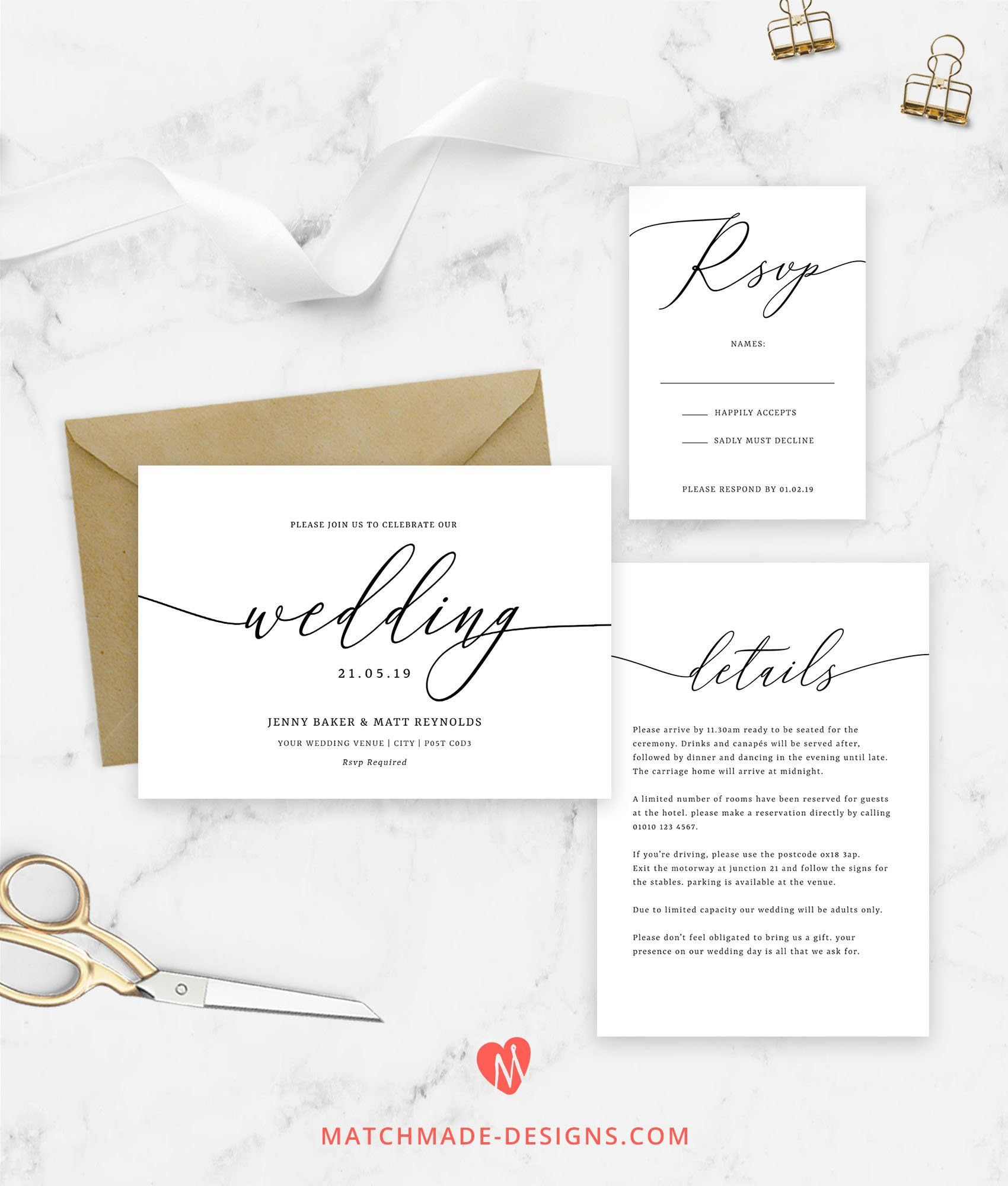 Calligraphy Wedding Invitations Template Editable Wedding with regard to proportions 1700 X 2000