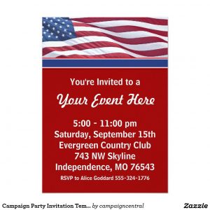 Campaign Party Invitation Template Zazzle Political Election inside measurements 1104 X 1104