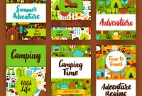 Camping Invitation Template Set Royalty Free Vector Image for dimensions 1000 X 1080