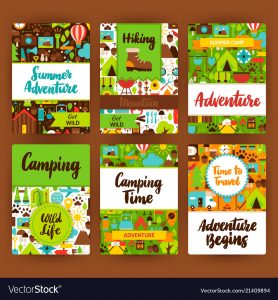 Camping Invitation Template Set Royalty Free Vector Image for dimensions 1000 X 1080