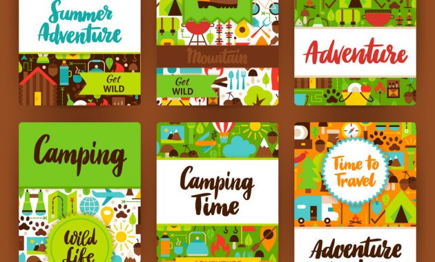 Camping Invitation Template Set Royalty Free Vector Image for dimensions 1000 X 1080