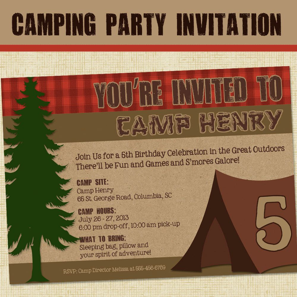Camping Party Invitations Template Best Template Collection with regard to sizing 1000 X 1000