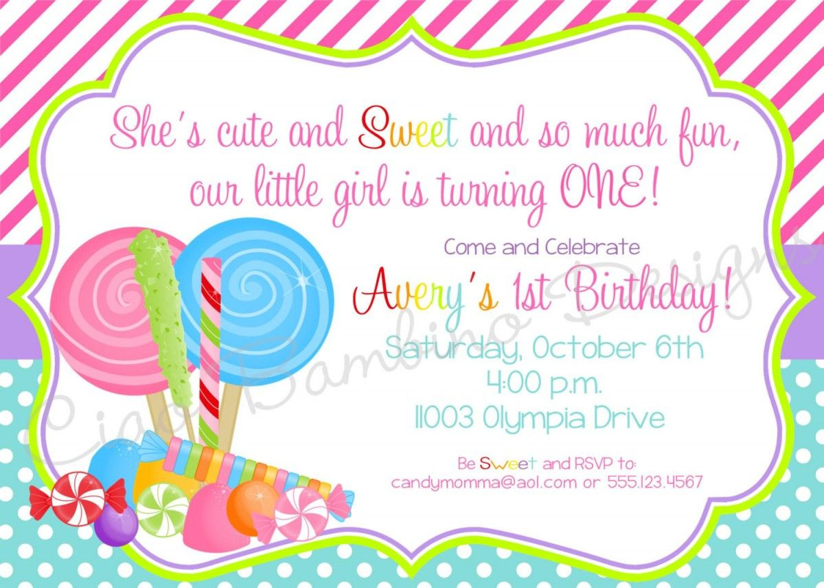 Candyland Invitations Printable Candyland Lollipop Invitations intended for size 1200 X 856