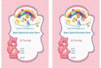 Care Bears Free Printable Birthday Party Invitations Birthday throughout measurements 1228 X 868