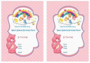 Care Bears Free Printable Birthday Party Invitations Birthday throughout measurements 1228 X 868