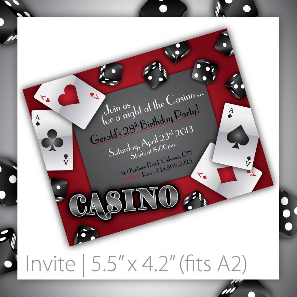 Casino Party Invitations Printable Gamble Love 900 Via Etsy with regard to dimensions 1000 X 1000