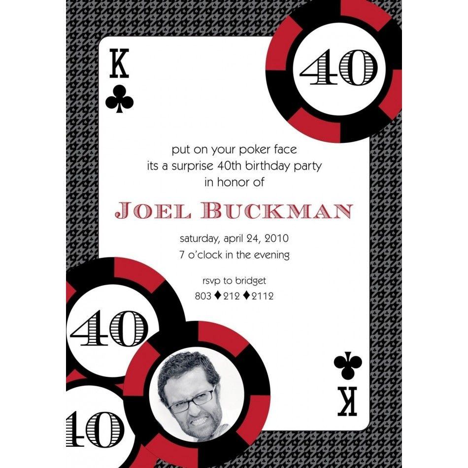 Casino Poker Vegas Birthday Party Printable Invitation Red To throughout measurements 950 X 950