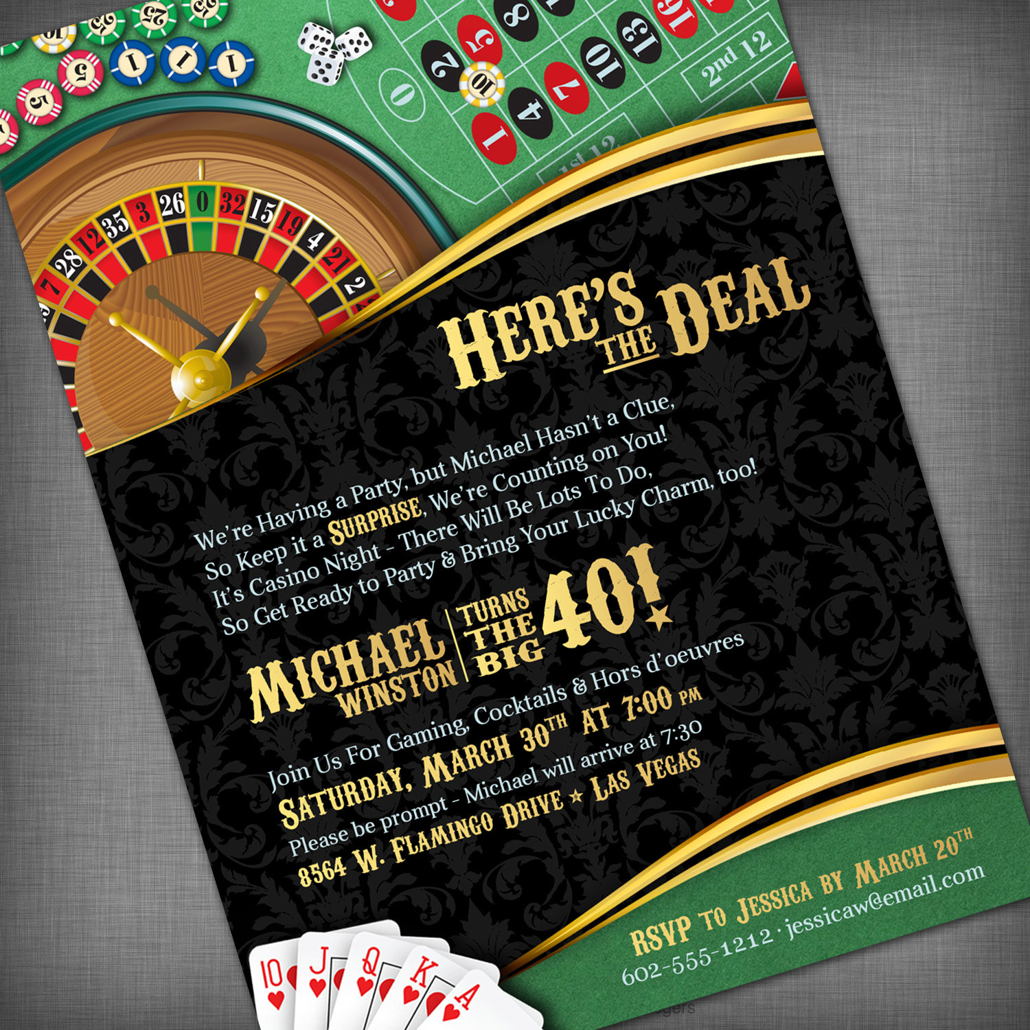 Casino Theme Party Invitations Party Invitation Collection for measurements 1500 X 1500