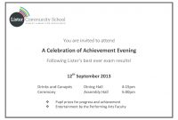 Celebration Of Achievement Invitation Lister Community School intended for proportions 2421 X 1712