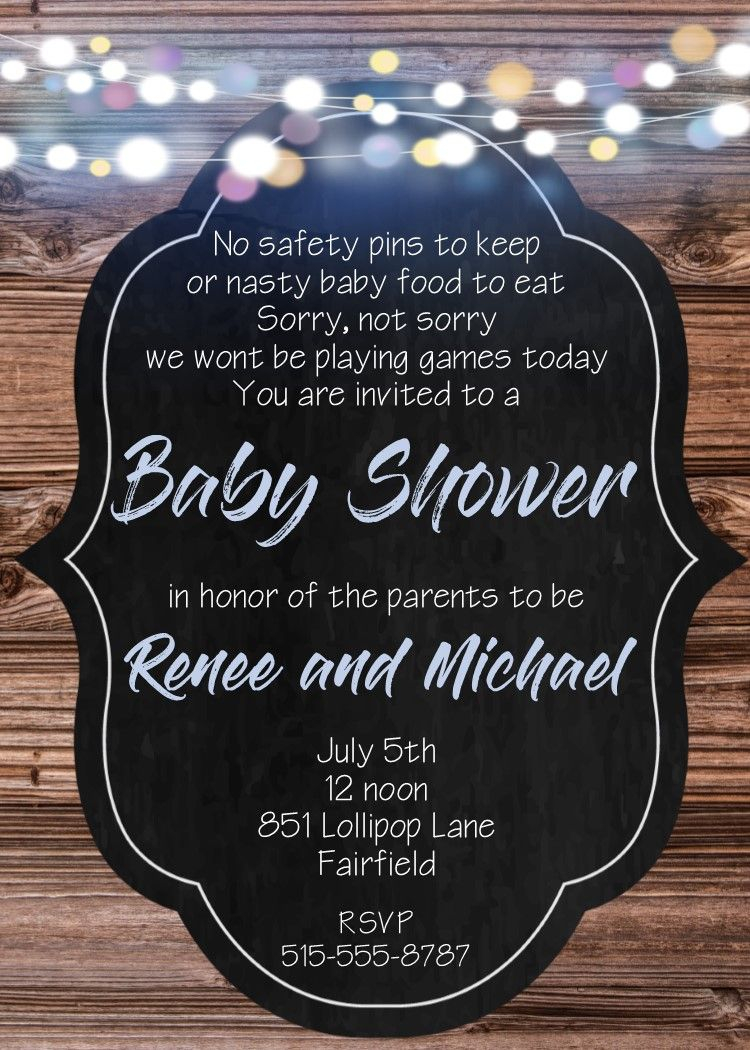 Chalkboard And Lights Boy Ba Shower Invitations Ba Shower with regard to measurements 750 X 1050
