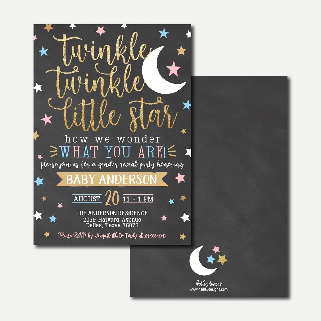 Chalkboard Twinkle Twinkle Little Star Invitation Template Etsy intended for proportions 1034 X 1034