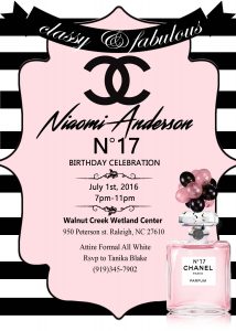 Chanel Birthday Invitation Printable Chanel Inspired Party with dimensions 1500 X 2100