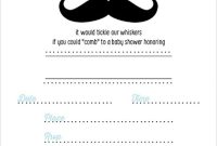 Charming Light Blue And Black Mustache Fill In Blank Ba Shower intended for proportions 800 X 1106