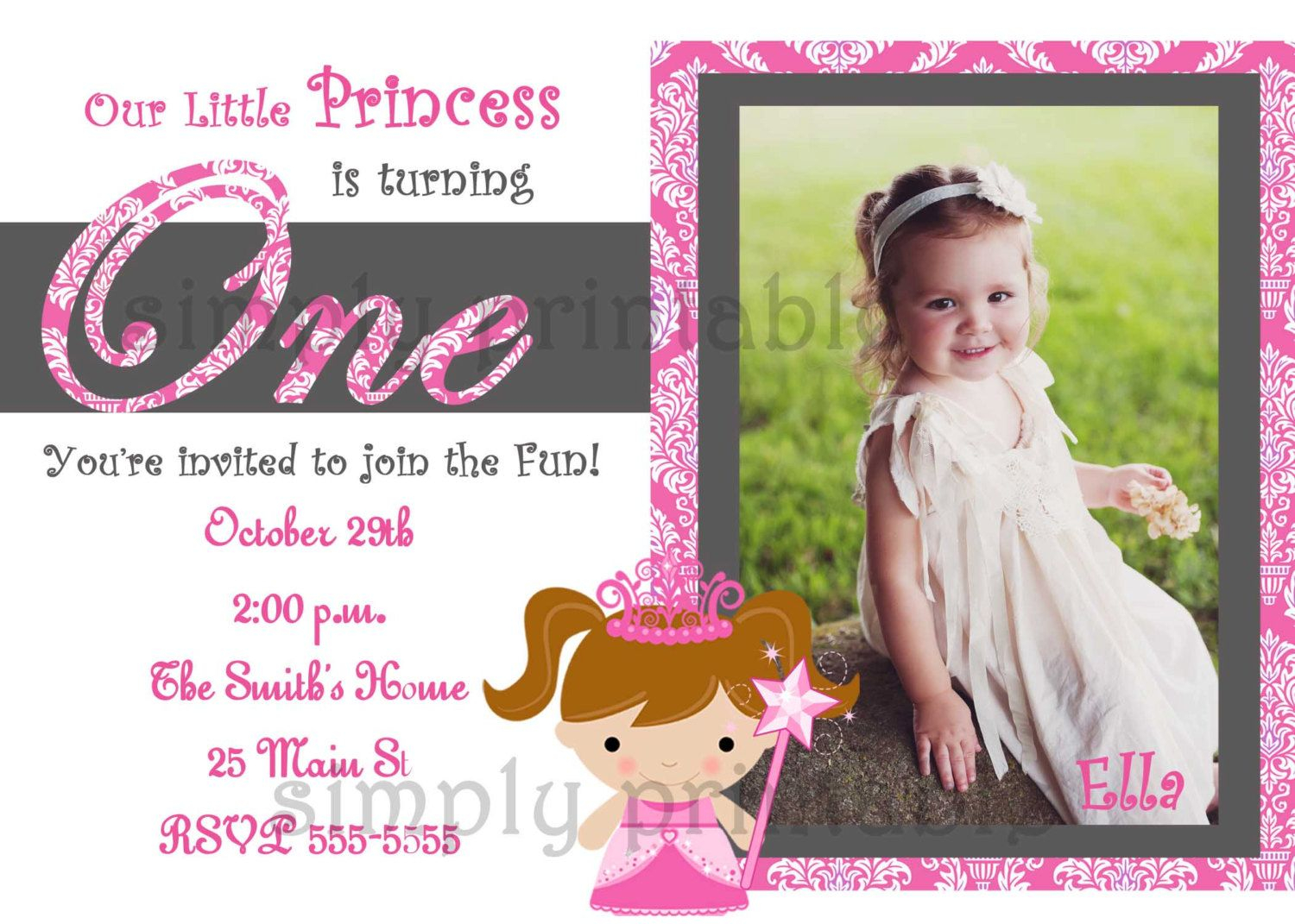 Cheap First Birthday Invitation Template For Cathy Invitation with sizing 1500 X 1071