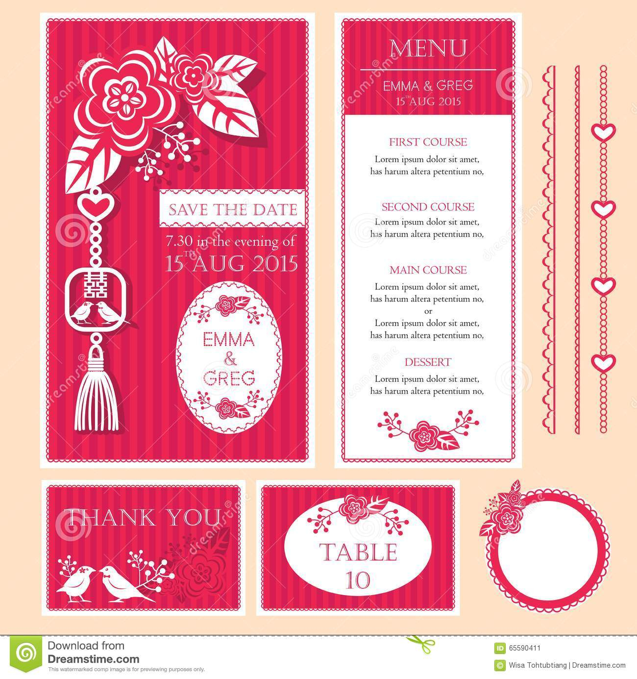 Cherry Blossom Chinese Wedding Invitation Card Template Vector regarding dimensions 1300 X 1385