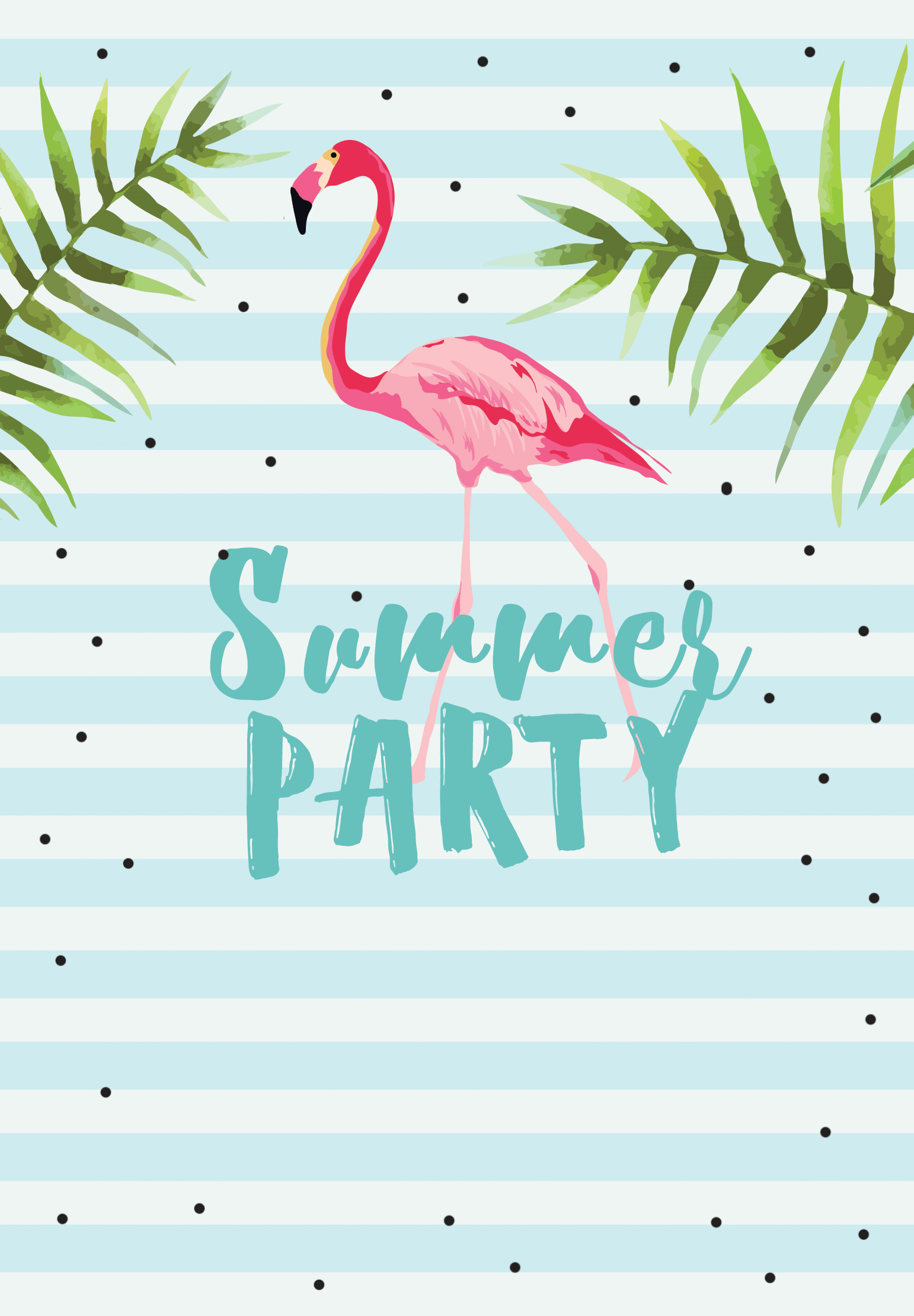 Chill With Flamingo Free Printable Summer Party Invitation pertaining to dimensions 1542 X 2220