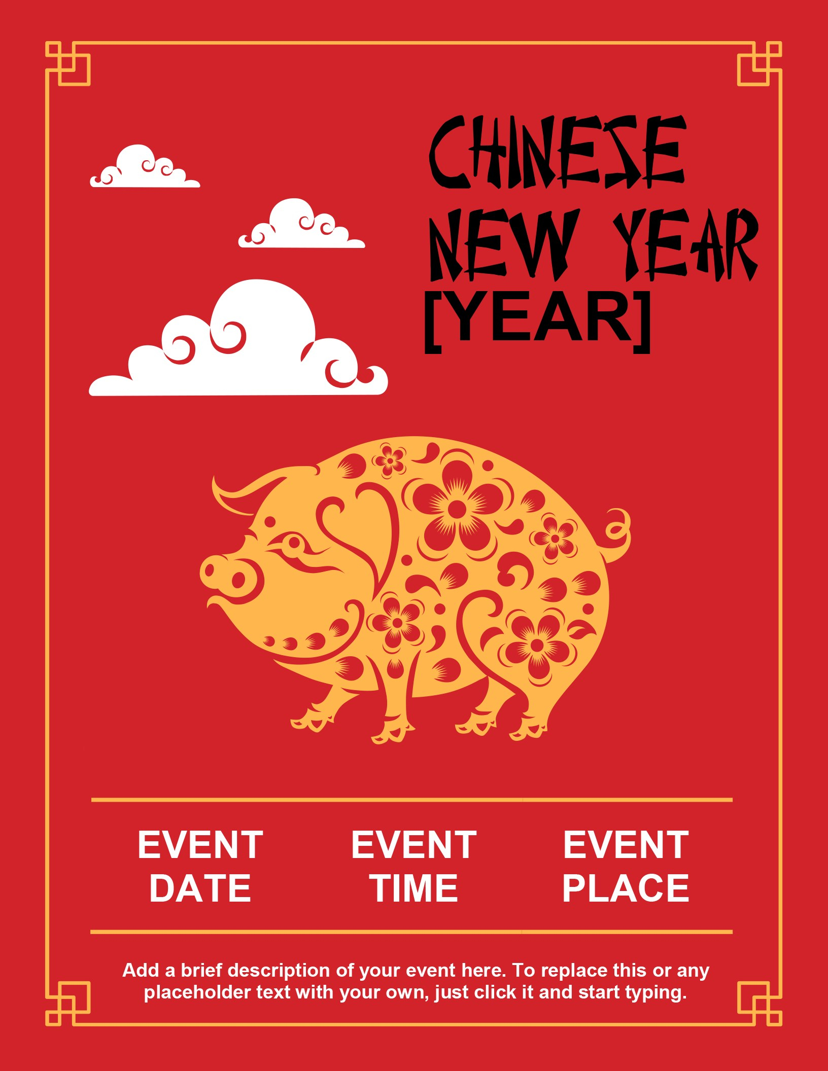 Chinese New Year Invitation Template • Business Template Ideas