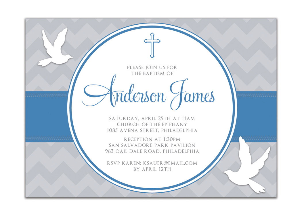 Christening Invitations Blank Boy for sizing 1050 X 750