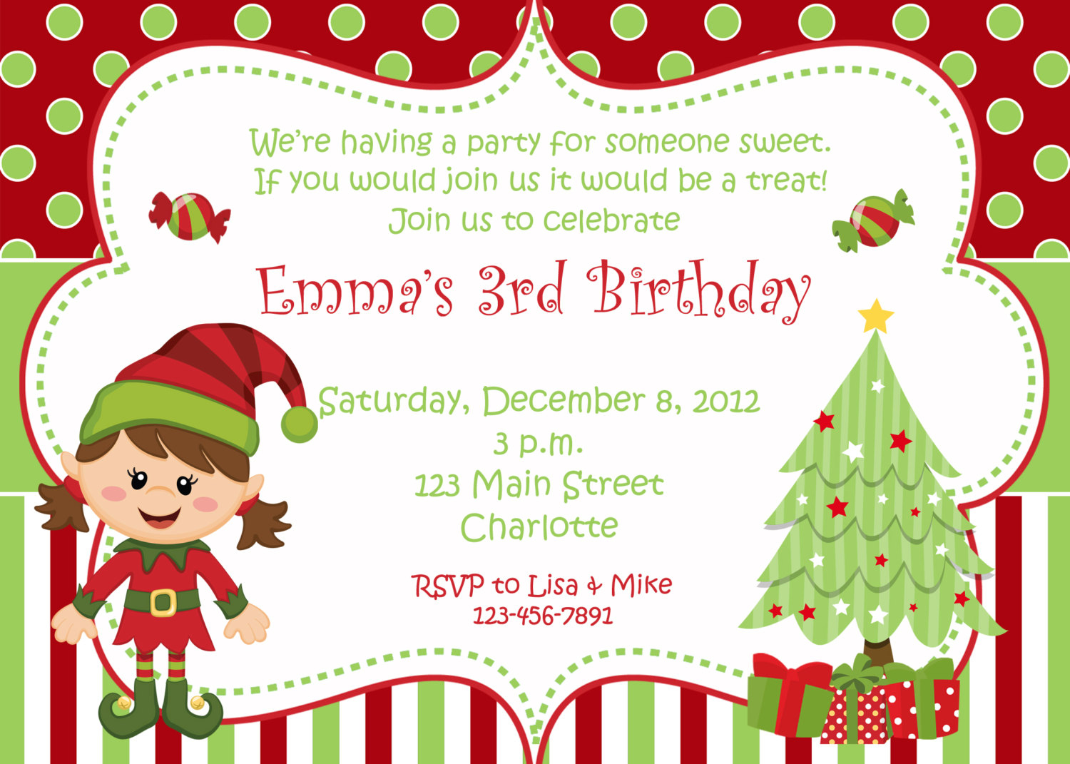 Christmas Birthday Party Invitation Christmas Birthday Etsy pertaining to proportions 1500 X 1071