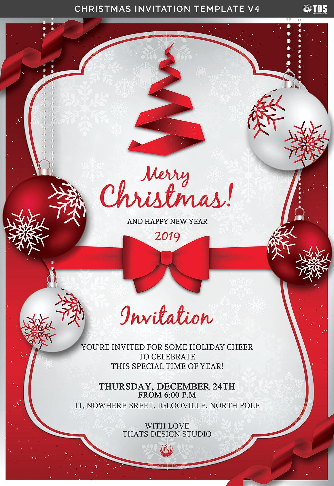 Christmas Invitation Template V4 Thats Design Store On inside size 1160 X 1688