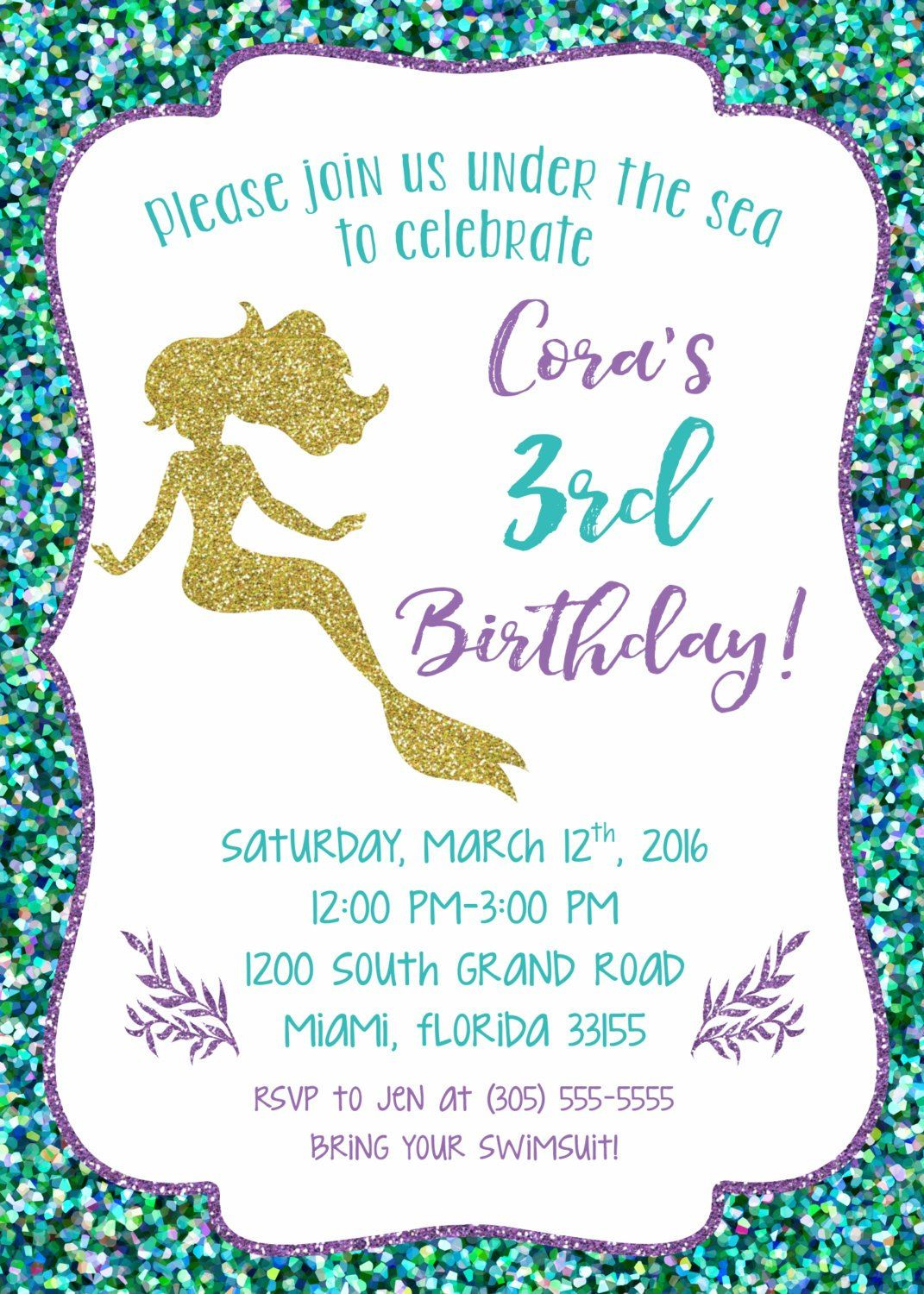 Christmas Mermaid Birthday Invitations Gallery Invitation Templates with size 1071 X 1500