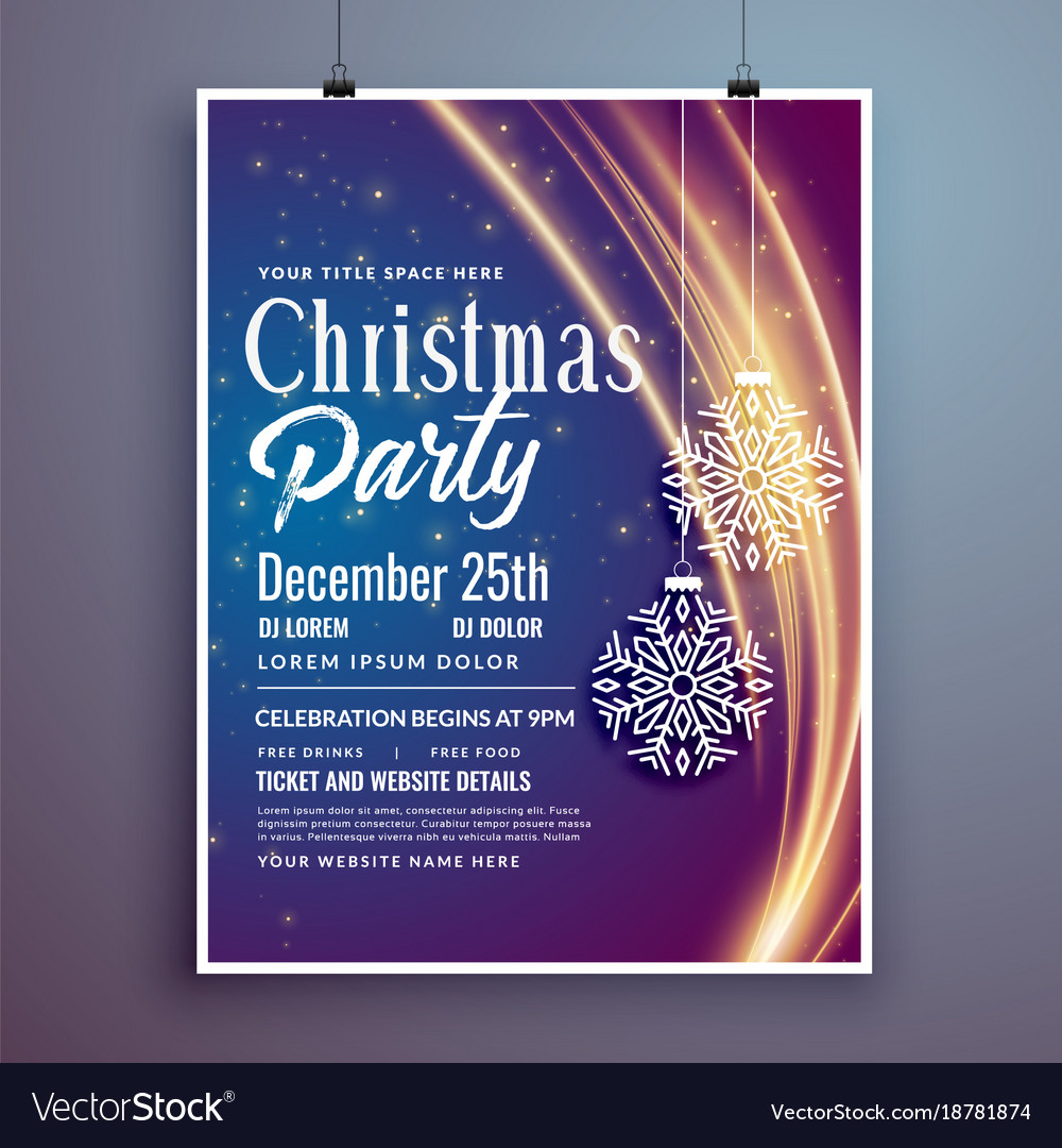 Christmas Party Event Invitation Template Design Vector Image for measurements 1000 X 1080