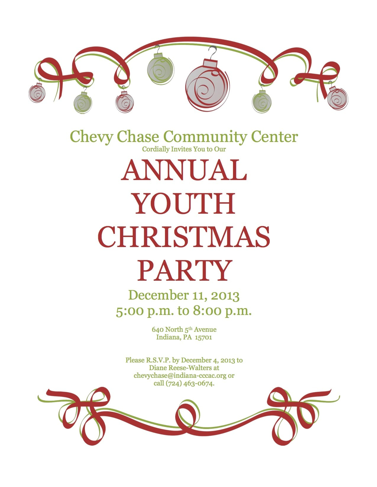 Christmas Party Invitation Email Template with sizing 1275 X 1650