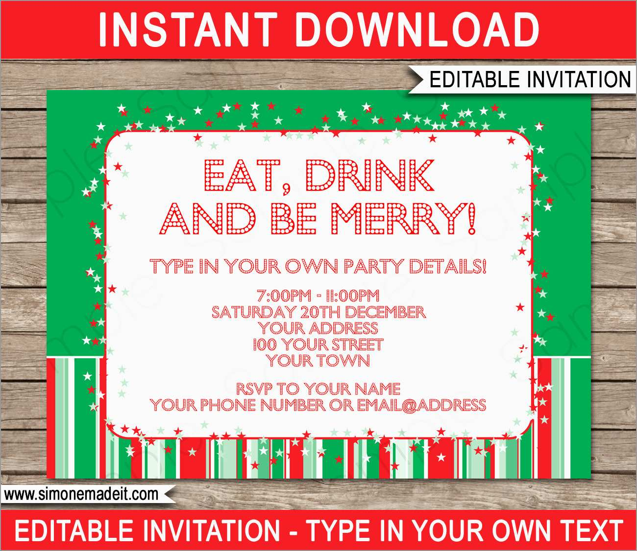 Christmas Party Invitation Email Templates Free Best Of Print And with measurements 1300 X 1126
