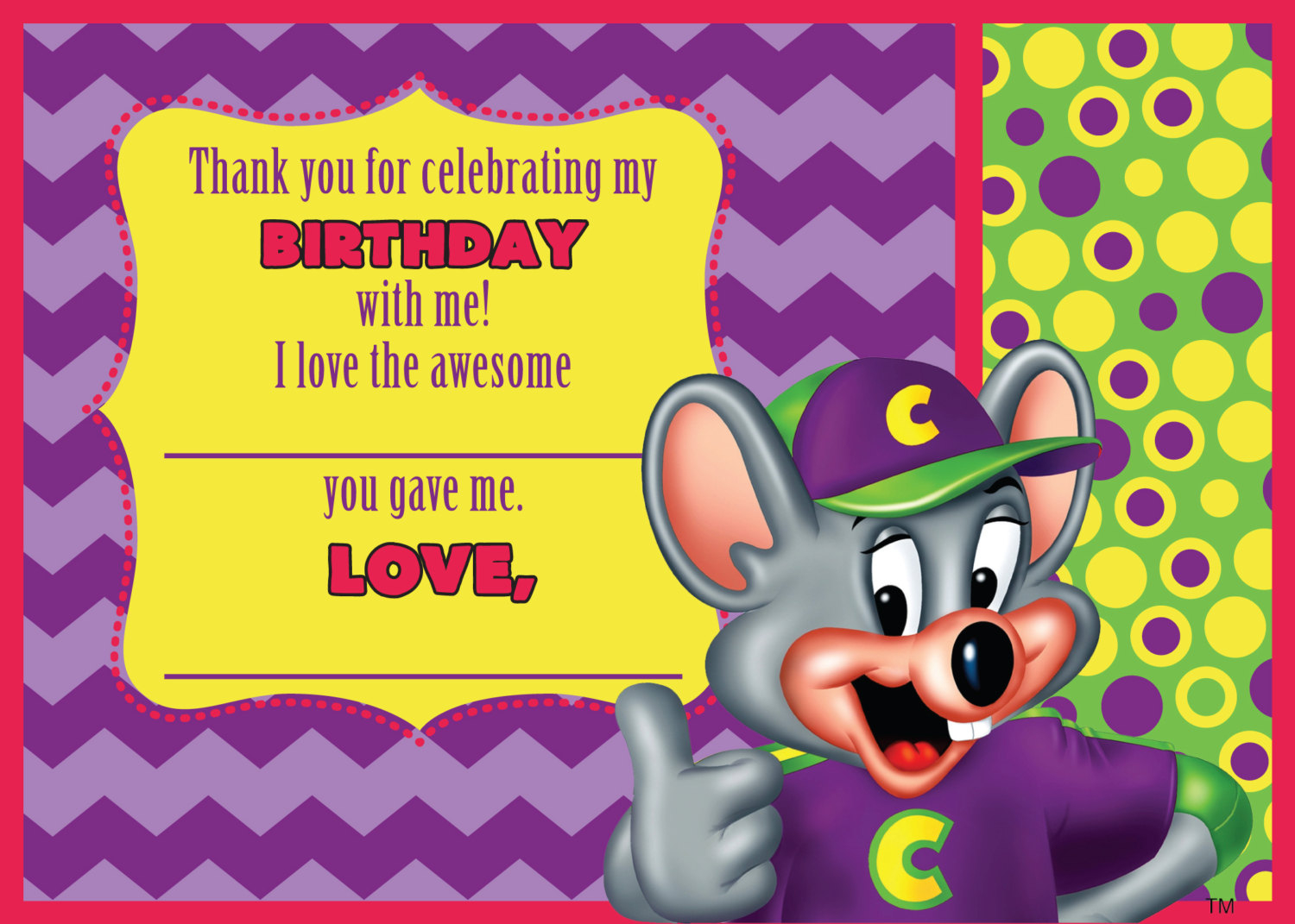 Chuck E Cheese Birthday Invitations Template In Power Point for proportions 1500 X 1071