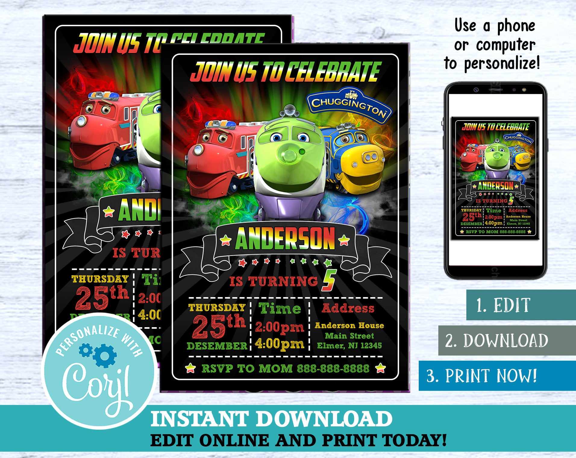 Chuggington Invitation Chuggington Birthday Chuggington Party Chuggington Invite Chuggington Printable Chuggington Birthday Party with size 1912 X 1520