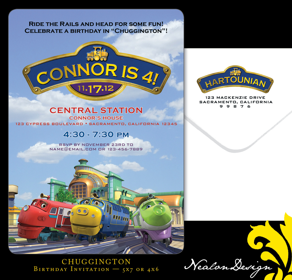 Chuggington Party Invitations pertaining to proportions 998 X 960