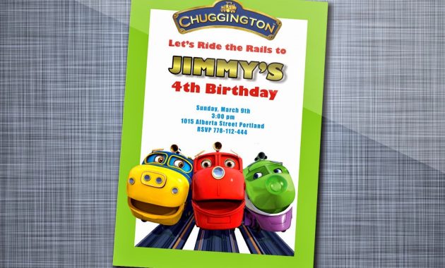 Chuggington Party Invitations within sizing 1500 X 1125