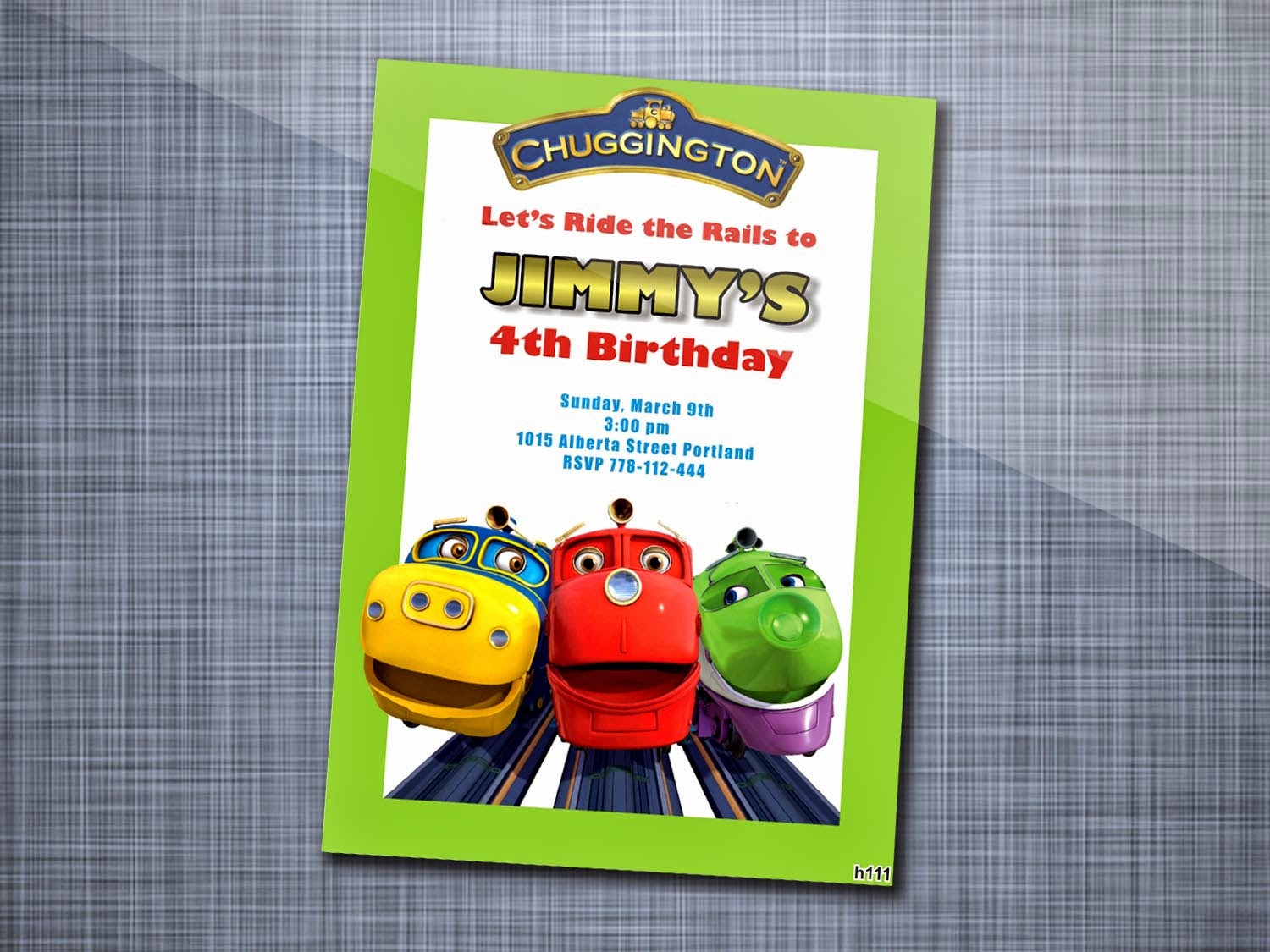 Chuggington Party Invitations within sizing 1500 X 1125